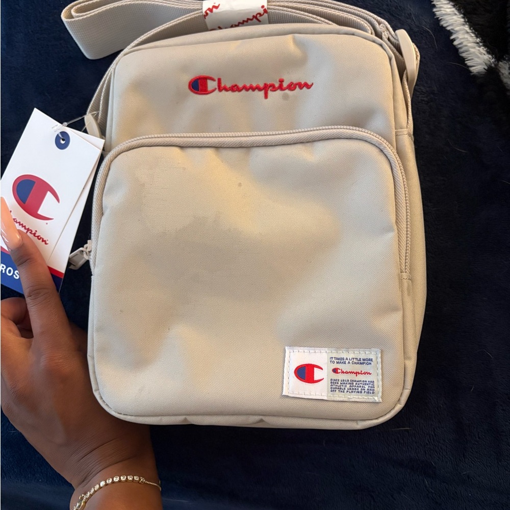 Champion Tan Messenger Bag Durable Canvas Sporty